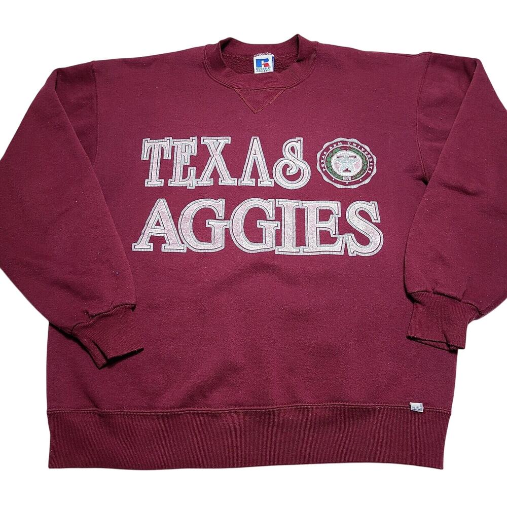 Vintage Russell Athletic Texas A&M Aggies Crewneck Sweatshirt Maroon Women's XL